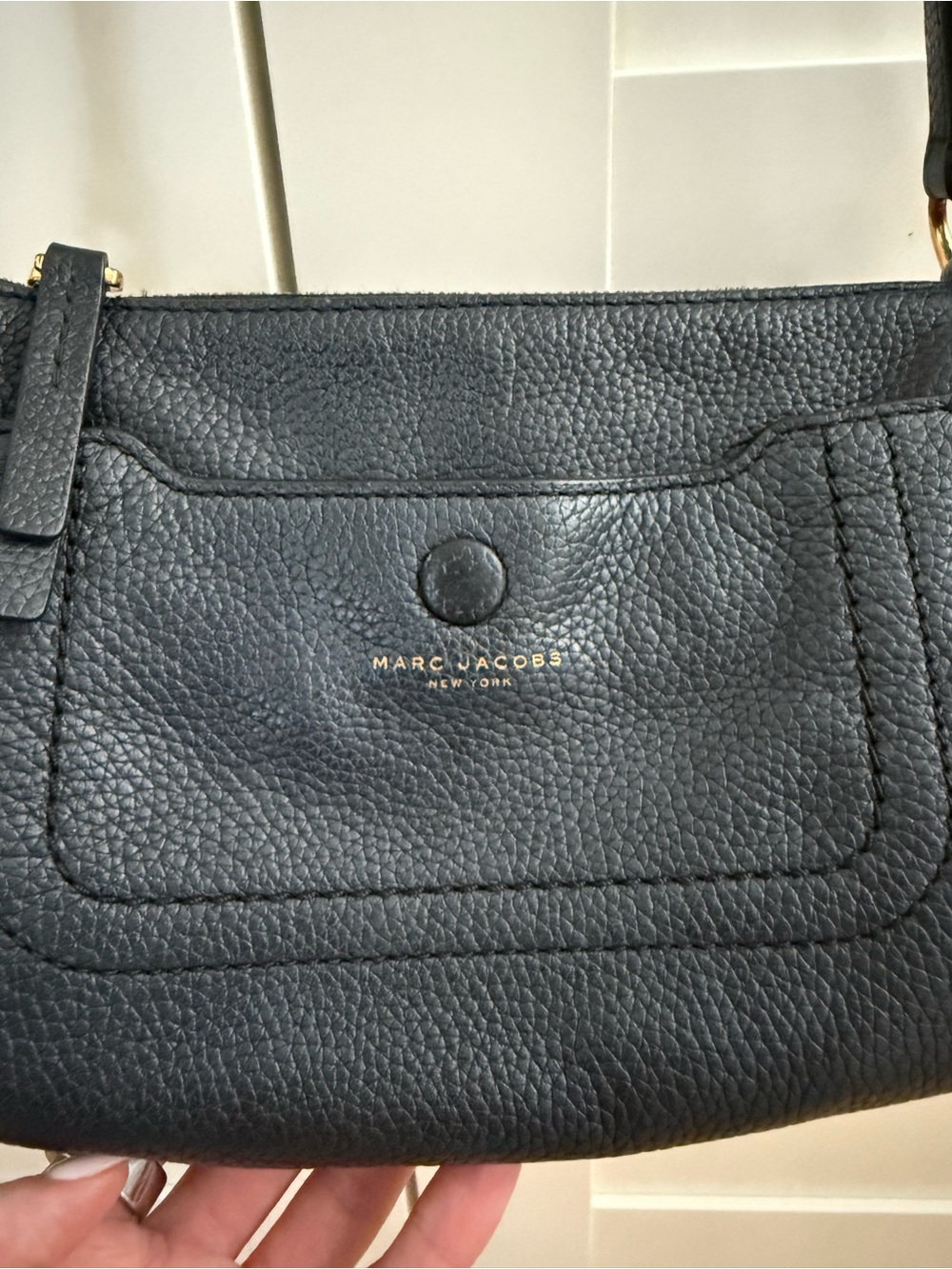 Marc Jacobs Black Leather Crossbody with Gold Hardware - Picture 3 of 5